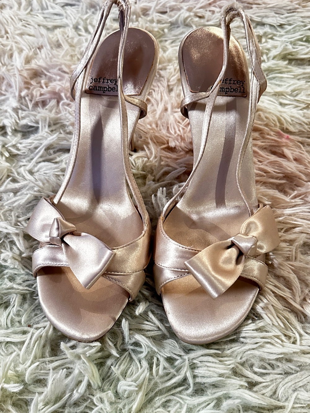 Jeffrey Campbell Satin Bow Heel Sandals Size 8 - Picture 2 of 10